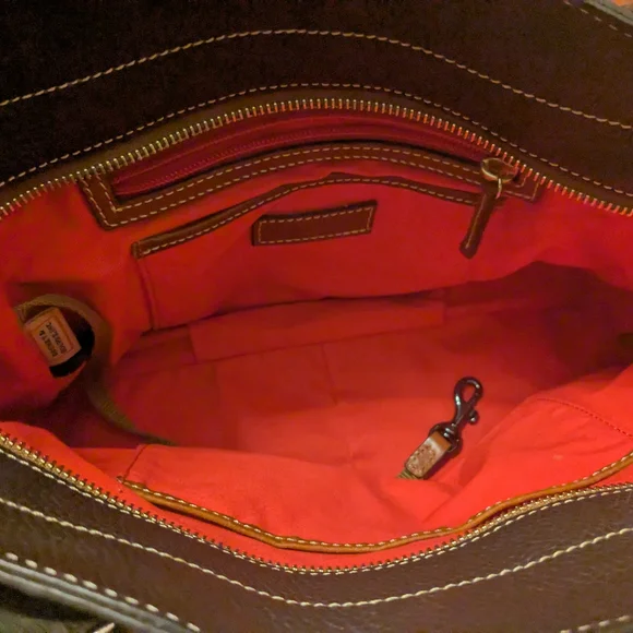 Dooney & Bourke Brown Leather Tote Bag - Picture 3 of 5